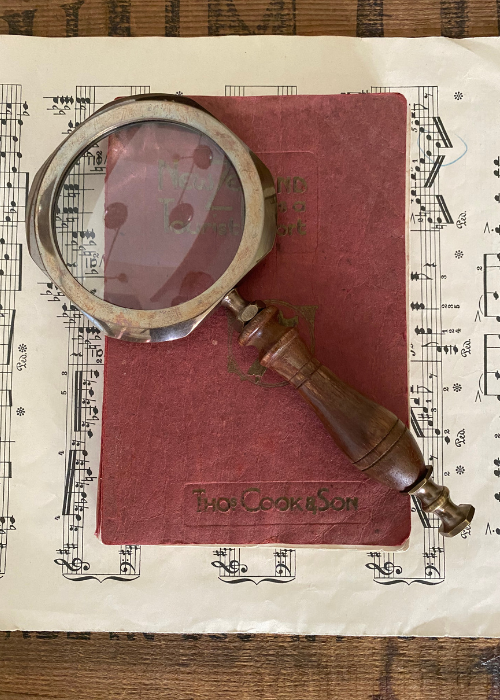 Magnifier - Brass Octangle Shape With Wood Handle