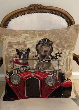 Cushion - Racing Dogs Red