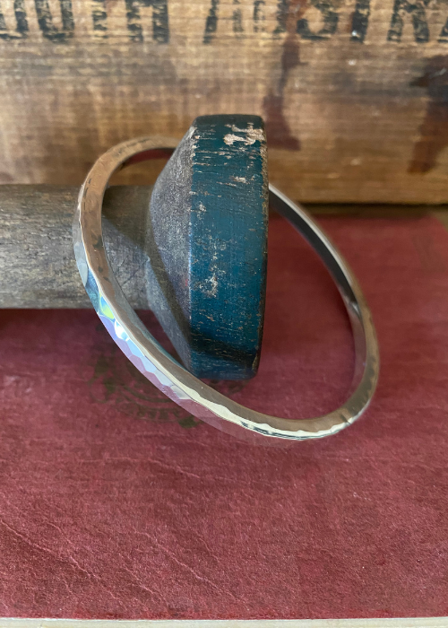 Bangle - Solid Sterling Silver Hammered