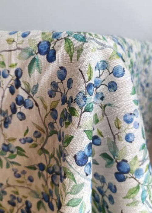 Tablecloth - 100% Linen Blueberry