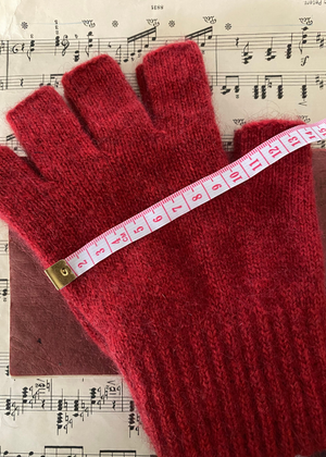 Gloves Fingerless -  Possum - Red - Medium