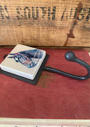 Wall Hook - Marble And Iron - Horse
