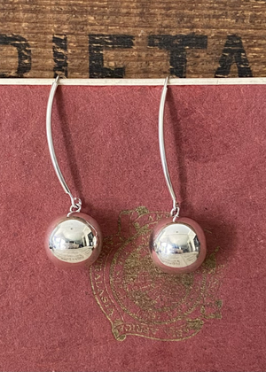 Earrings - Sterling Silver Large Drop Ball