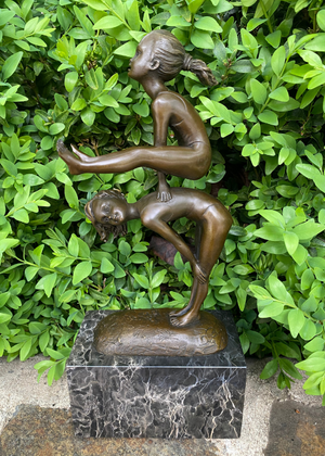 Bronze - Children Playing Leap Frog