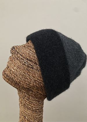 Beanie - Double Thickness - Two Tone - Pewter/Charcoal
