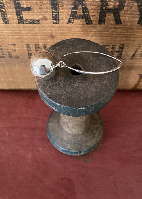 Earrings - Sterling Silver Large Drop Ball