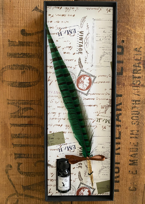 Calligraphy Pen - Pheasant Quill - Green
