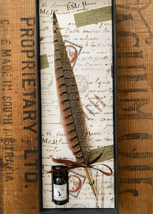 Calligraphy Pen - Pheasant Quill Brown