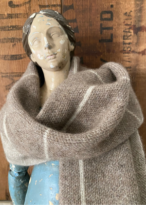 Scarf - Possum - Mocha/White