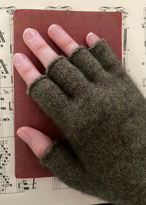 Gloves Fingerless - Possum - Large - Latte