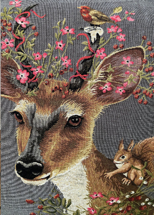 Cushion - Deer With Squirrel