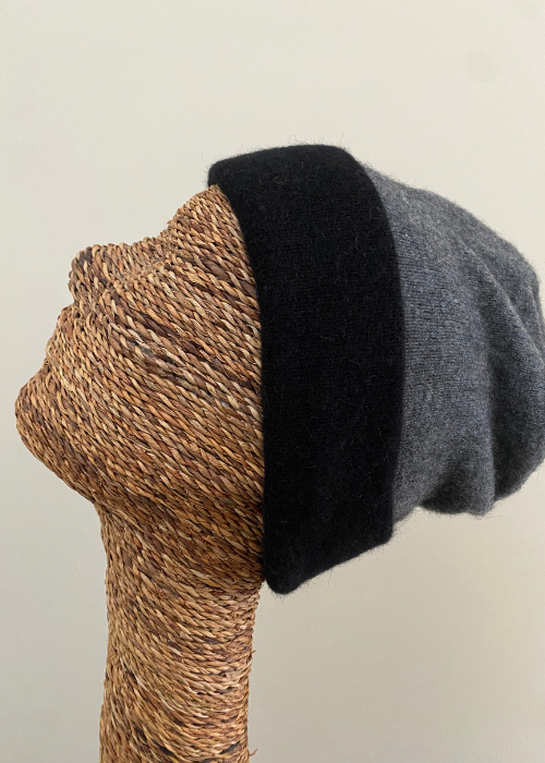 Beanie - Double Thickness - Two Tone - Black/Charcoal