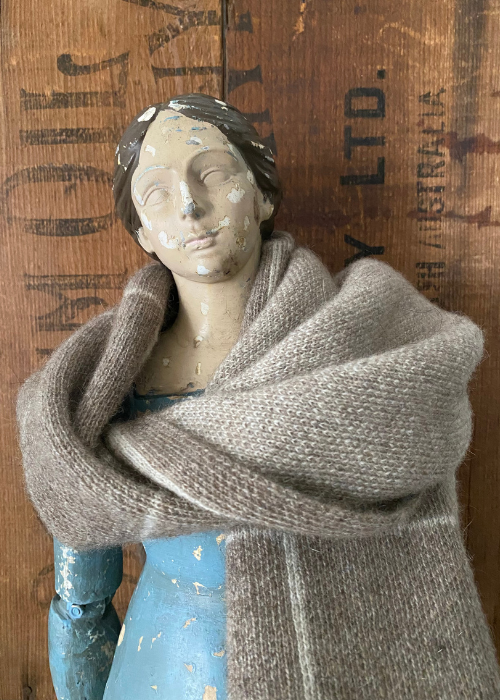 Scarf - Possum - Mocha/White