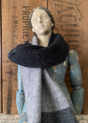 Scarf - Possum - Charcoal Stripe