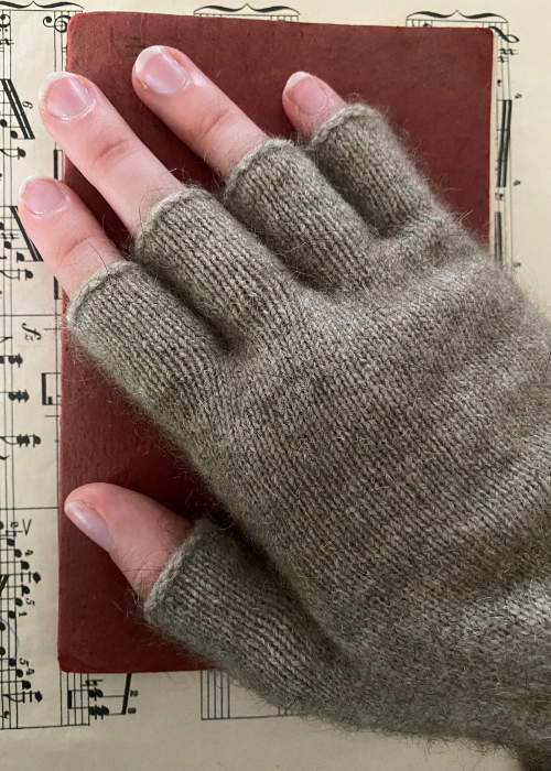 Gloves Fingerless - Possum - Medium - Oyster