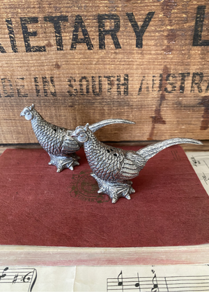 Salt And Pepper Set - Pheasants - Pewter