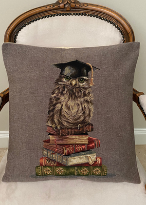 Cushion - Owl With Books