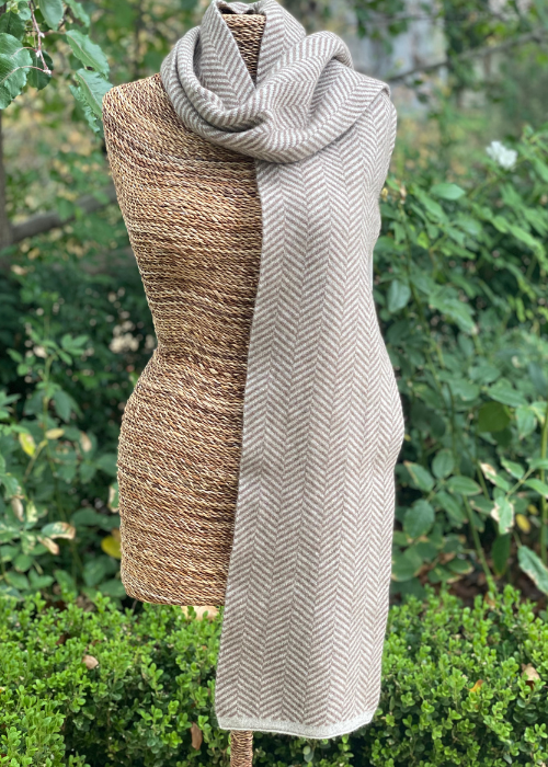 Scarf - Possum Merino Parquet Natural