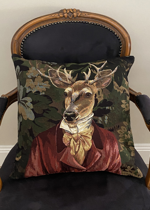 Cushion - Stag in Red Dress Coat