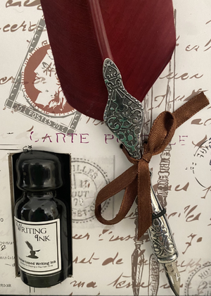 Calligraphy Set - Pewter With Quill