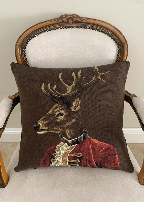 Cushion - Stag In Formal Red Coat
