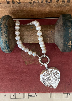 Locket - Sterling Silver Heart With Etched Tree