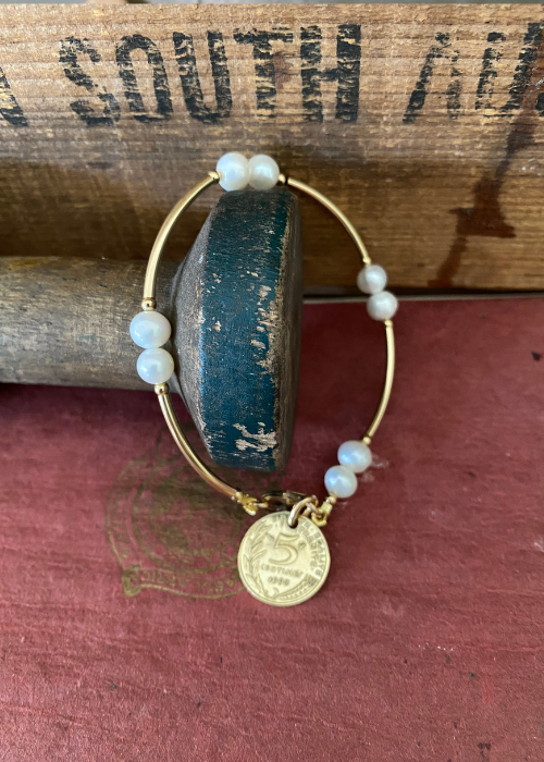 Bracelet - Pearl And Yellow Gold Filled