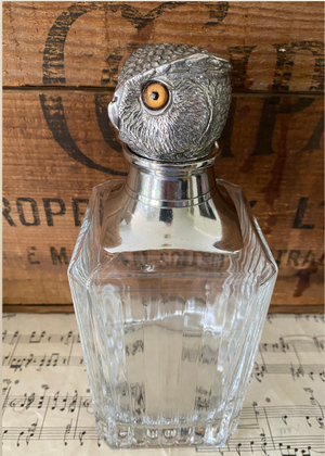 Decanter - Pewter And Glass Owl