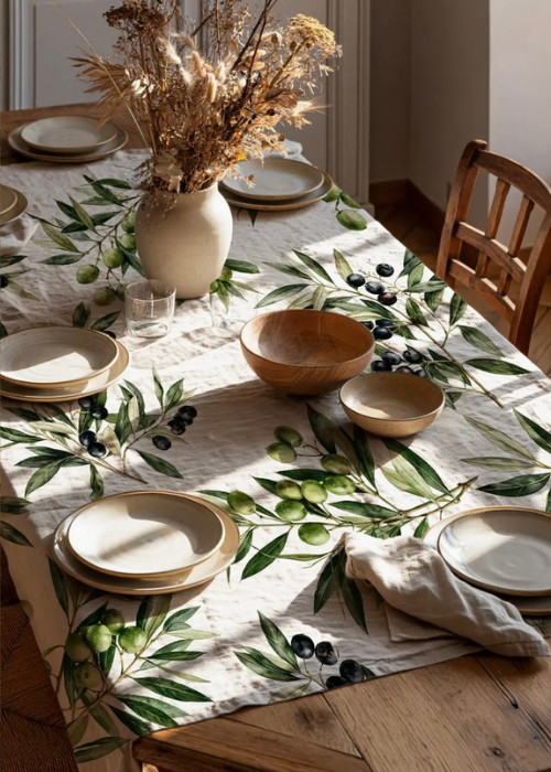 Tablecloth - 100% Linen - Olive