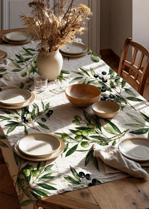 Tablecloth - 100% Linen - Olive