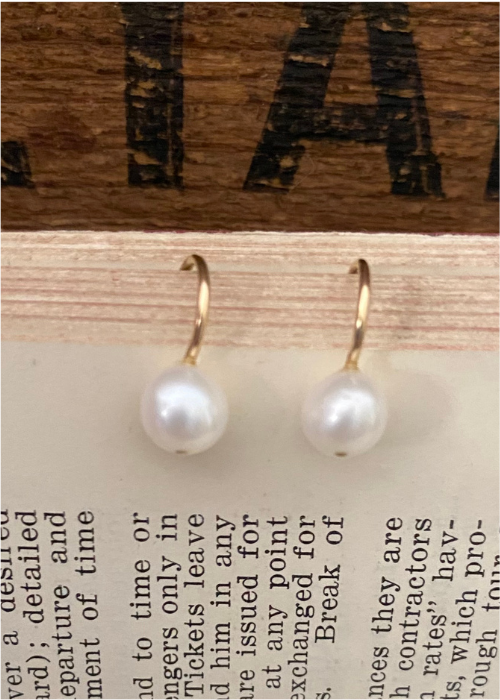 Earrings - Fresh Water Pearl With Gold Filled Fixed Hook