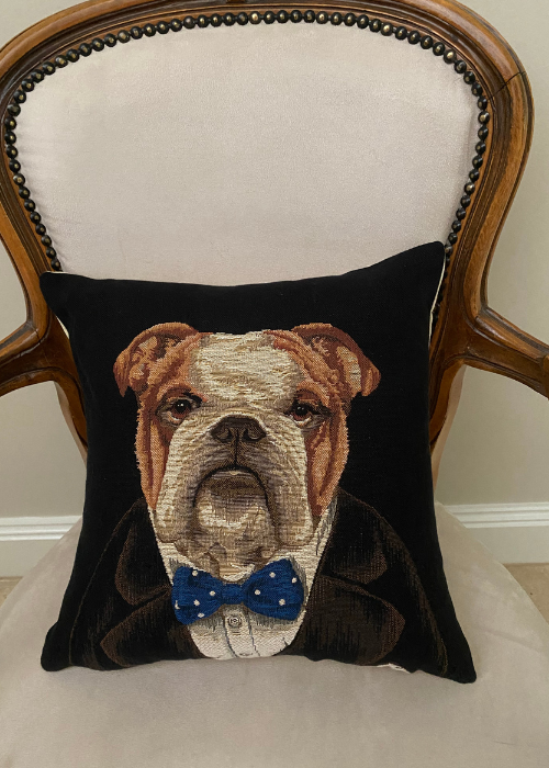 Cushion - Bulldog With Bow