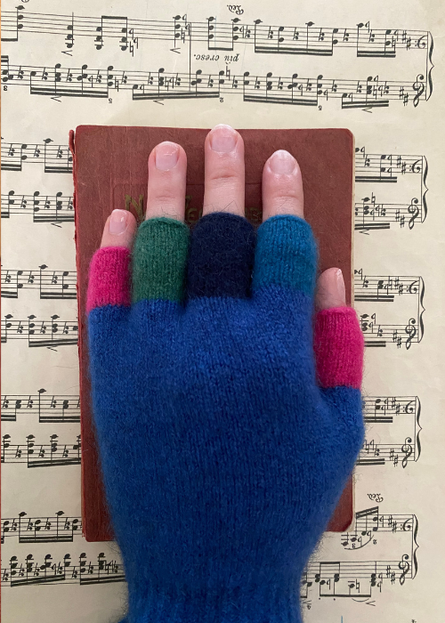 Fingerless Gloves - Multi Cornflower