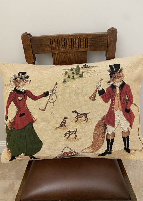 Cushion - Mr And Mrs Fox - Hunting Theme - Extra Large