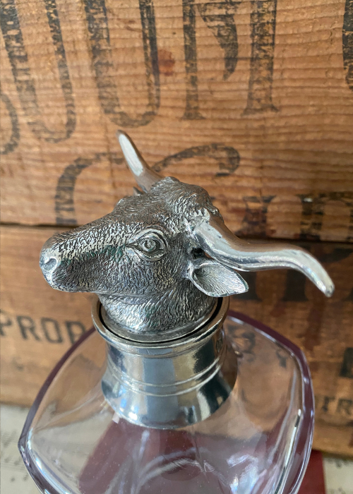 Decanter - Longhorn - Crystal And Pewter