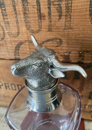 Decanter - Longhorn - Crystal And Pewter
