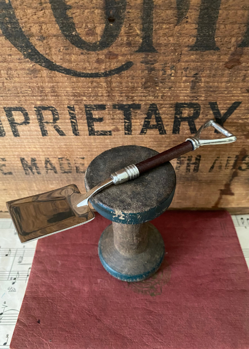 Teaspoon - Spade - Pewter - Stainless Steel And Wood