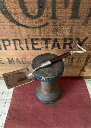 Teaspoon - Spade - Pewter - Stainless Steel And Wood