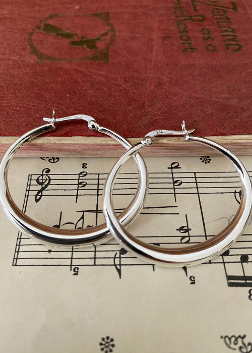 Earrings - Sterling Silver Oval Hoop