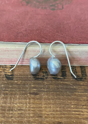 Earrings - Small Grey Nugget