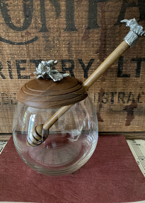 Honey Pot - Pewter Flower And Bee Drizzler