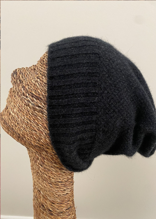 Beanie - Baggie - Moss Stitch - Charcoal