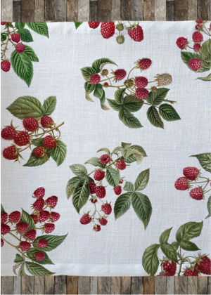 Tablecloth - 100% Linen - Raspberries