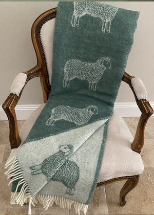 Throw - Sheep - Eucalyptus Blue/Green