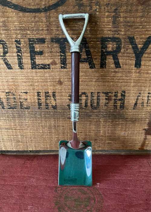 Teaspoon - Spade - Pewter - Stainless Steel And Wood