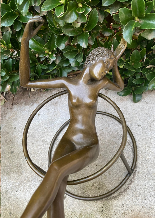 Bronze - Nude Female Lounging In Chair