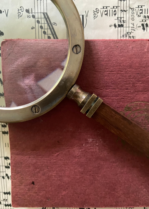 Magnifier - Brass With Square Wood Handle