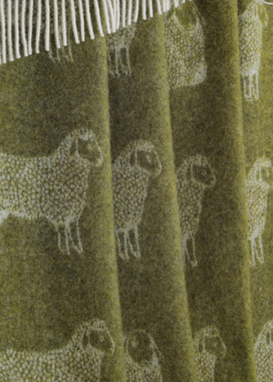 Throw - Sheep - Moss Green