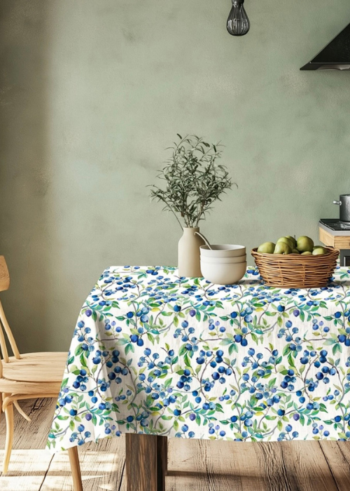 Tablecloth - 100% Linen - Blueberry