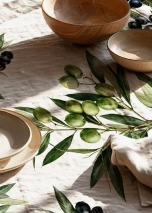 Tablecloth - 100% Linen - Olive